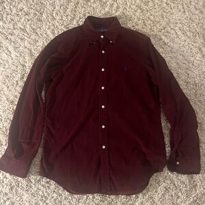 Ralph Lauren men’s medium corduroy maroon shirt